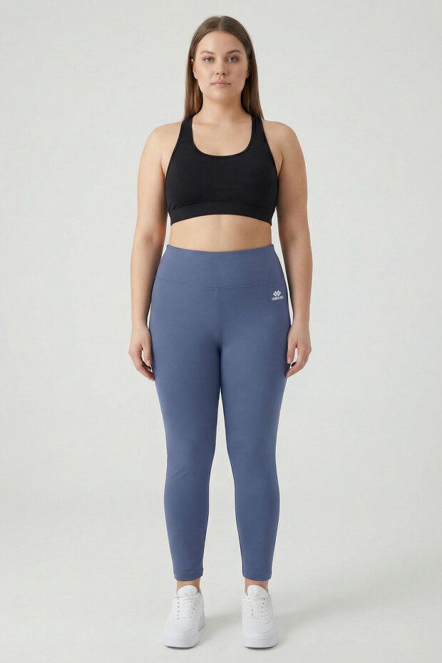 Slim Fit 2'li Paket Antrasit-Petrol Büyük Beden kadın Tayt - 94650 - 3