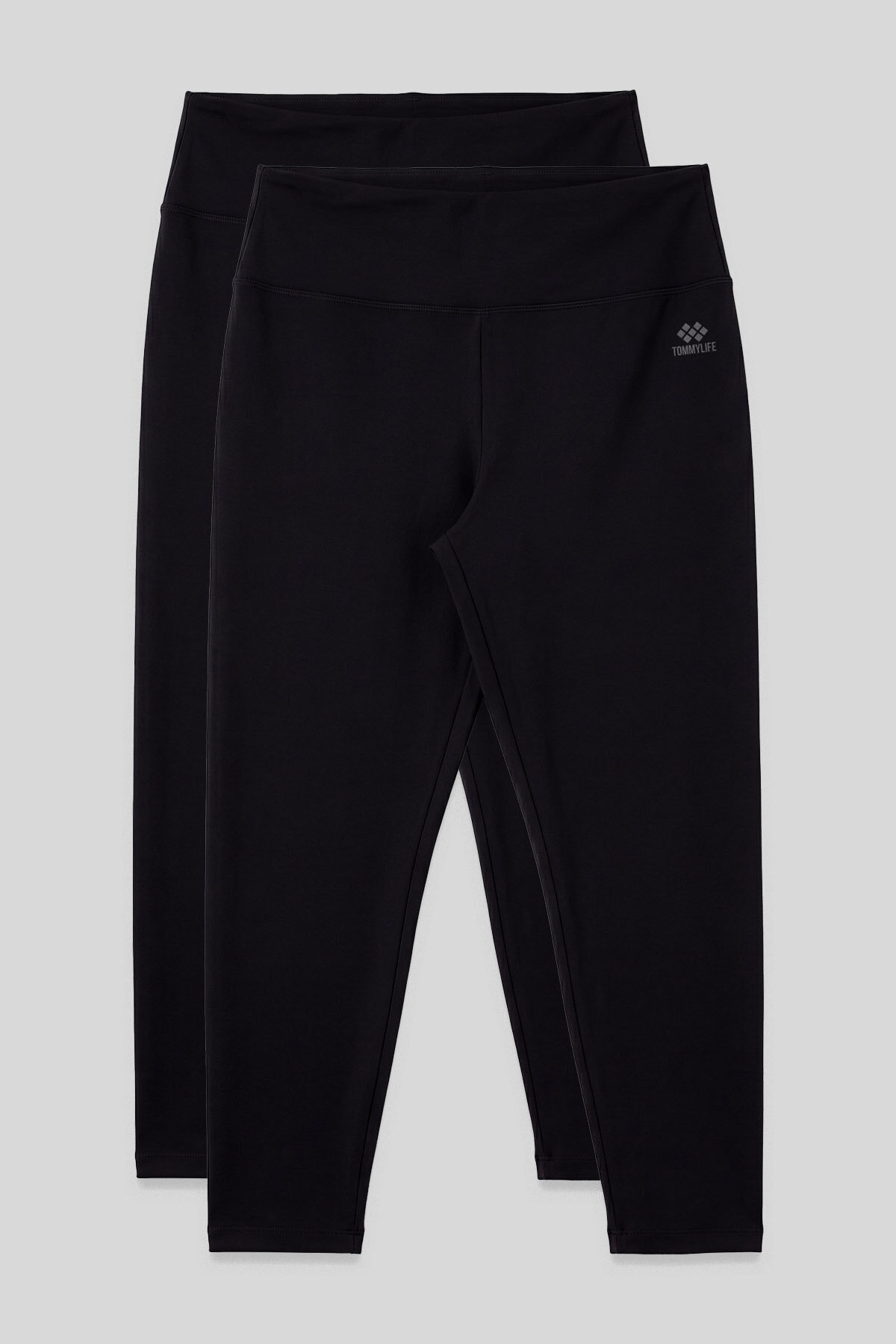 Slim Fit 2'li Paket Siyah Büyük Beden kadın Tayt - 94650 - TOMMYLIFE