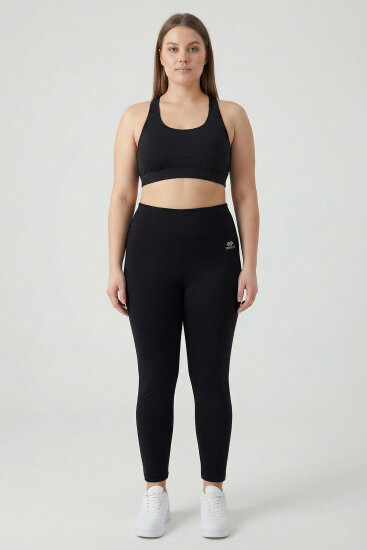 Slim Fit 2'li Paket Siyah Büyük Beden kadın Tayt - 94650 - TOMMYLIFE (1)