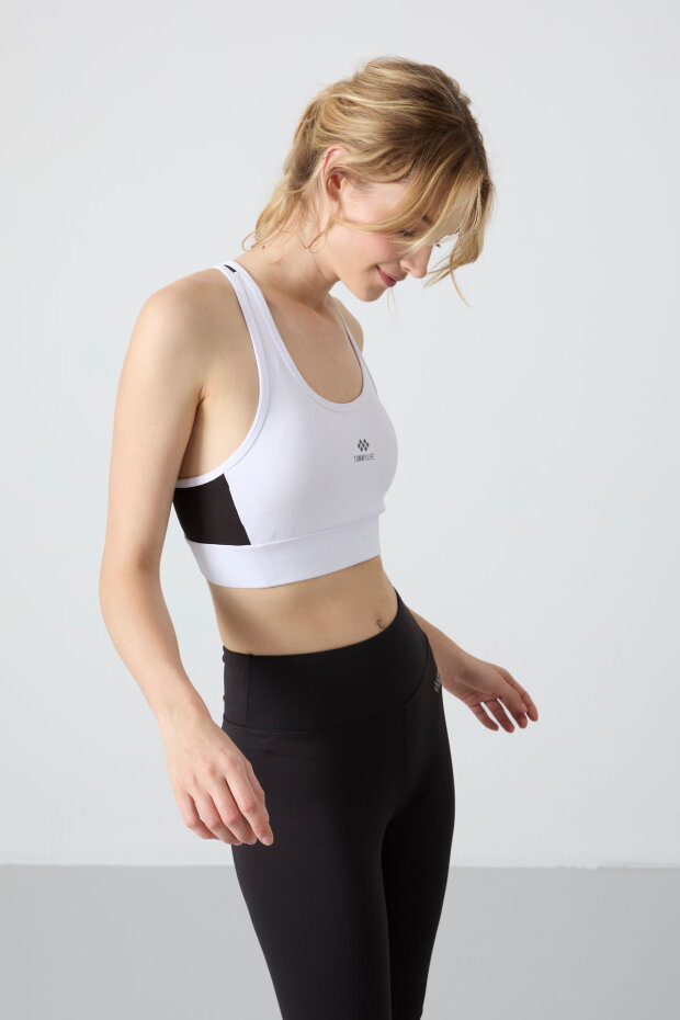 Slim Fit U Yaka 2'li Paket Siyah-Beyaz Kadın Spor Büstiyer - 97121 - 5