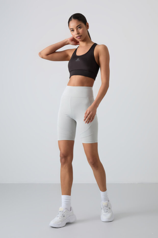 Slim Fit U Yaka 2'li Paket Siyah-Beyaz Kadın Spor Büstiyer - 97121 - 4