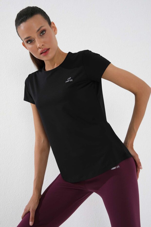 Standart Kalıp O Yaka 2'li Paket Siyah-Beyaz Kadın T-Shirt - 97144 - 4