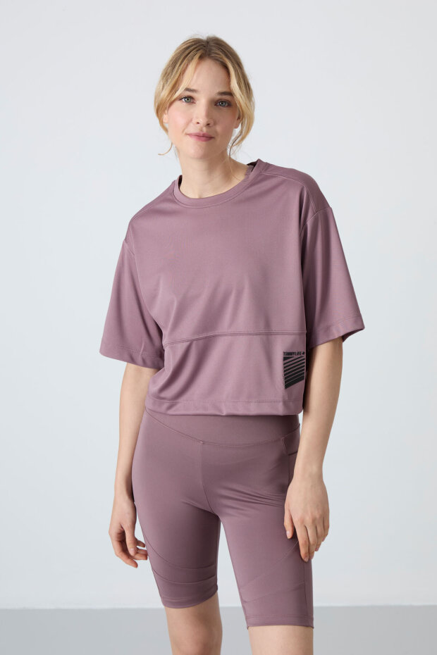 Oversize Fit O Yaka 3'lü Paket Siyah-Koyu Gri-Gül Kurusu Kadın T-Shirt - 97284 - 3