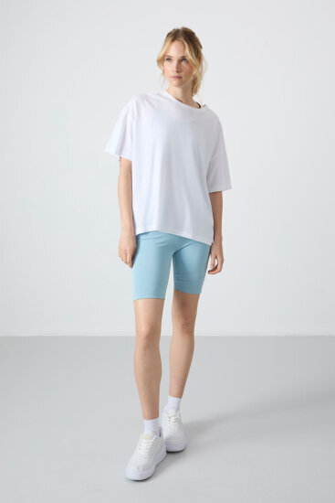 Oversize Fit Basic O Yaka 3'lü Paket Beyaz Kadın T-Shirt 97285 - TOMMYLIFE (1)