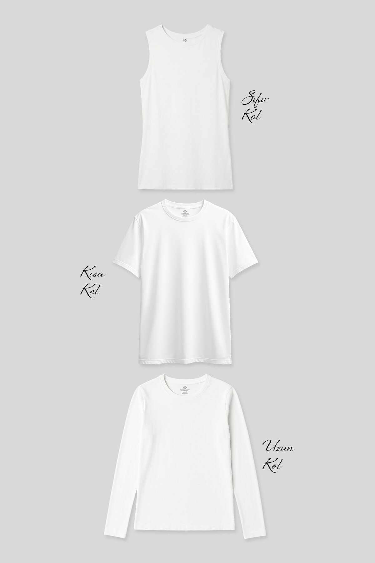 Basic O Yaka 3’lü Paket Beyaz Kadın T-Shirt - TOMMYLIFE