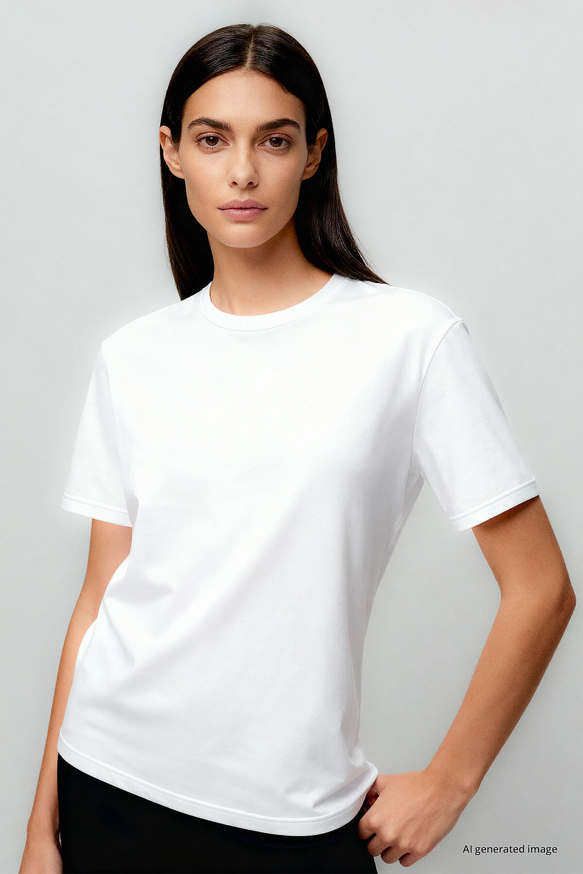 Standart Fit Basic O Yaka 3'lü Paket Siyah-Beyaz-Bej Kadın T-Shirt - 97311 - TOMMYLIFE (1)
