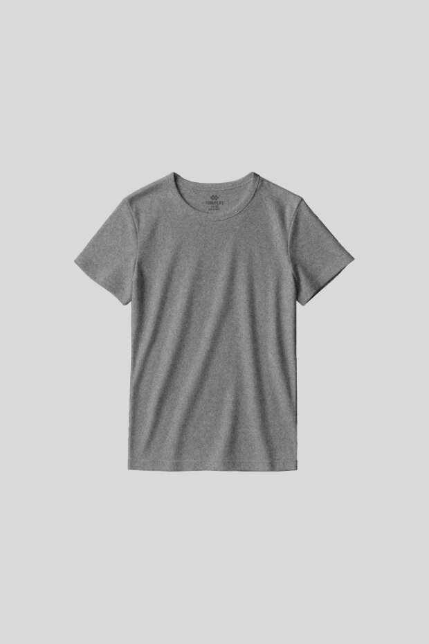 Standart Fit Basic O Yaka 3'lü Paket Siyah-Beyaz-Gri Melanj Kadın T-Shirt - 97311 - 7