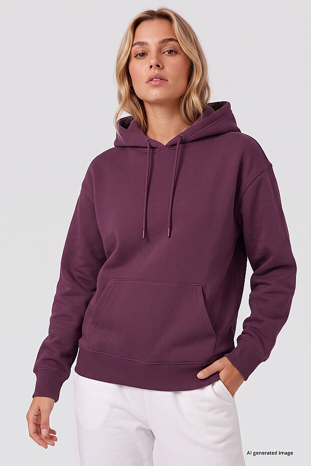 Standart Kapüşonlu 2'li Paket Ekru-Soft Vişne Kadın Sweatshirt - 97321 - 2
