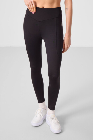 Siyah Standart Fit Esnek Performans Kadın Tayt - 94666 - TOMMYLIFE (1)