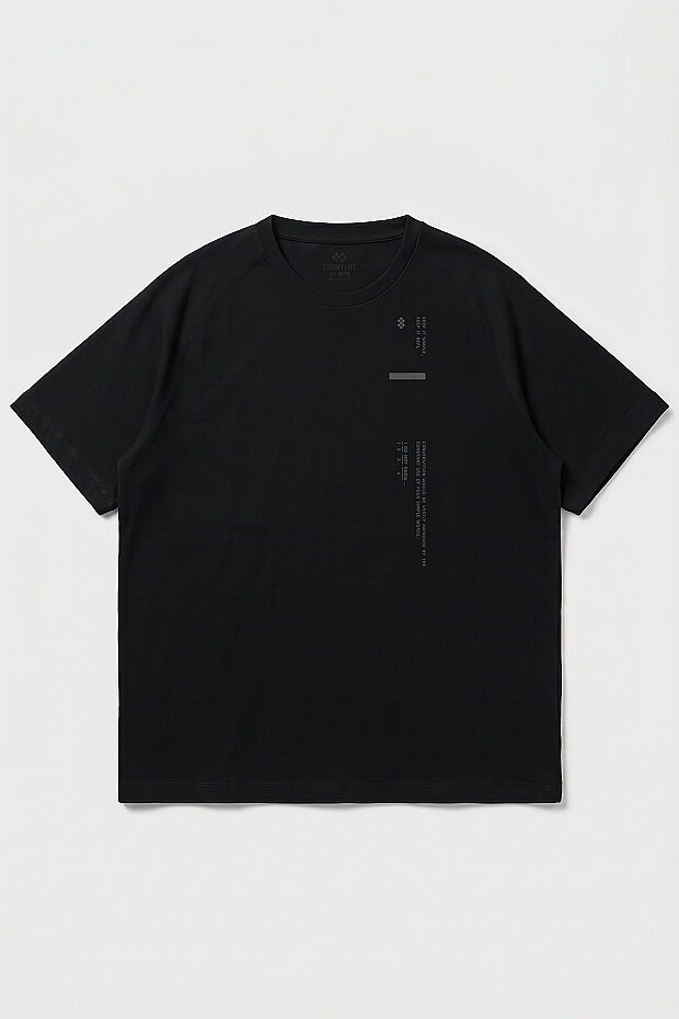 Siyah Baskılı Battal Büyük Beden Kısa Kollu Erkek T-Shirt - 88465 - 1