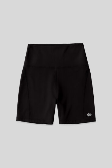 Siyah Kemer Detaylı Yüksek Bel Slim Fit Kısa Biker Kadın Tayt - 91017 - TOMMYLIFE