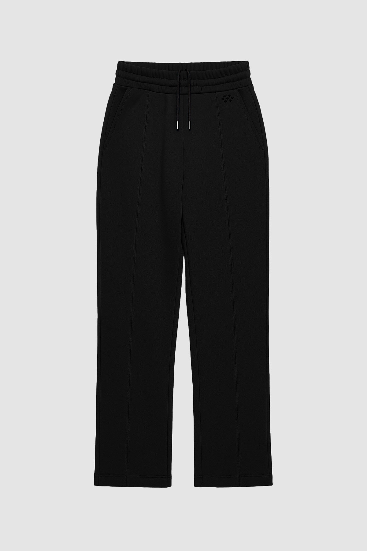 Siyah Geniş Paça Ön Dikiş Detaylı Battal Büyük Beden Kadın Eşofman Altı - 94654 - TOMMYLIFE (1)