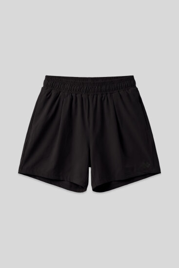 Siyah Gizli Cep Fermuarlı Rahat Form Kadın Şort - 91014 