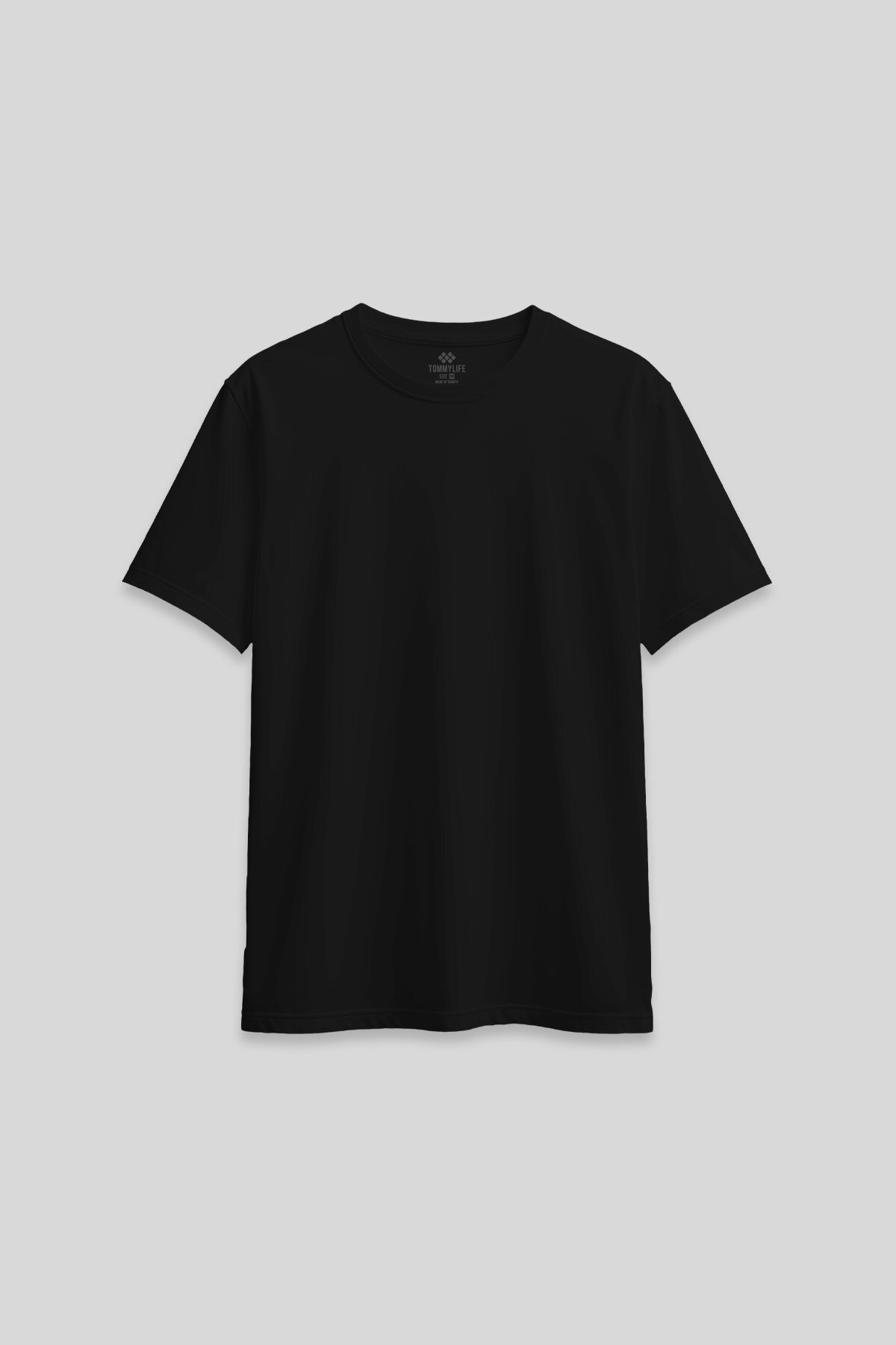 Siyah O Yaka Standart Fit Basic Kadın T-Shirt - 97311 - TOMMYLIFE