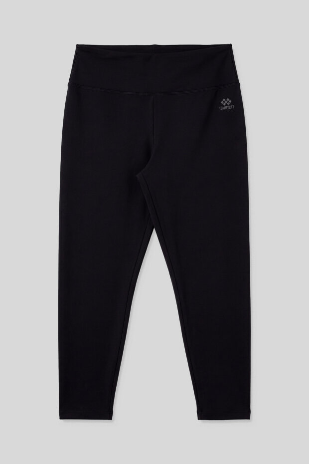 Siyah Yüksek Bel Toparlayıcı Battal Büyük Beden Kadın Tayt- 94650 - 3