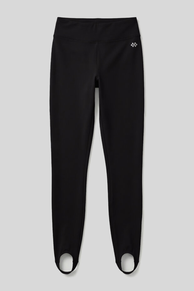 Siyah Standart Fit Esnek Spor Performans Kadın Topuklu Tayt - 94685 - 5