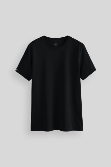 Siyah Erkek Basic Kısa Kol Standart Kalıp O Yaka T-shirt - 87911 
