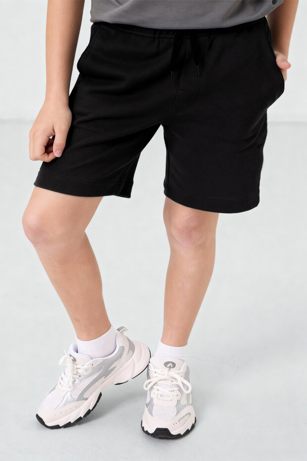 Siyah Standart Fit Basic Erkek Çocuk Şort - 11284 - 3