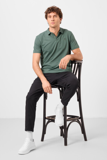Siyah Standart Fit Dokuma Hafif Esnek Chino Erkek Pantolon - 82178 - Thumbnail