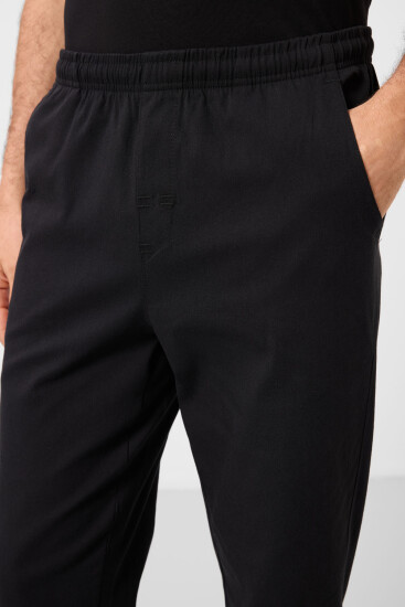 Siyah Standart Fit Dokuma Hafif Esnek Chino Erkek Pantolon - 82180 - Thumbnail