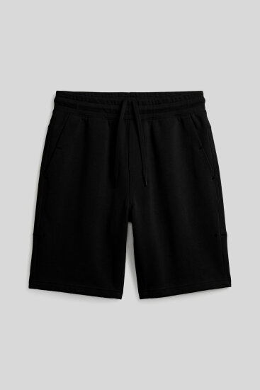 Siyah Rahat Form Bağcıklı Cep Detaylı Battal Büyük Beden Erkek Şort - 81297 - TOMMYLIFE (1)