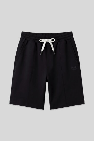 Siyah Pamuklu Kalın Yumuşak Dokulu Standart Fit Basic Erkek Şort - 81277 