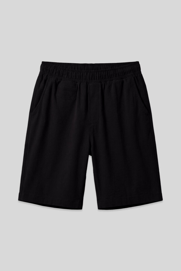 Siyah Standart Fit Dokuma Hafif Esnek Chino Erkek Şort - 81290 - 1