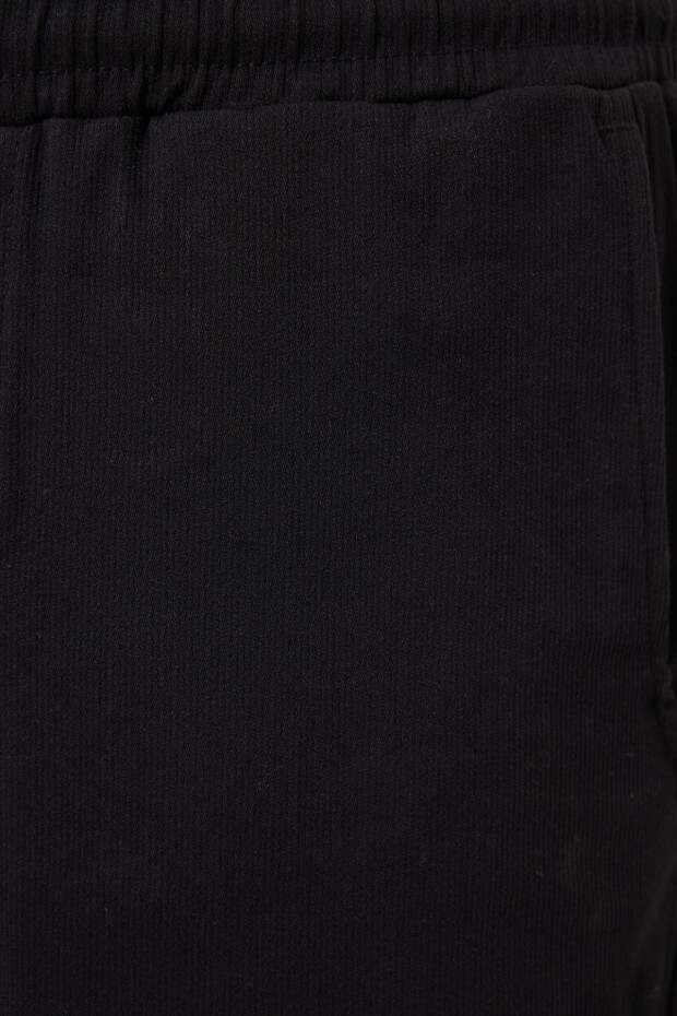 Siyah Standart Fit Dokuma Hafif Esnek Chino Erkek Şort - 81289
