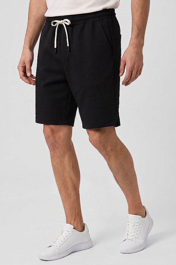 Siyah Standart Fit Basic Arka Cepli Erkek Şort - 81314 - 5