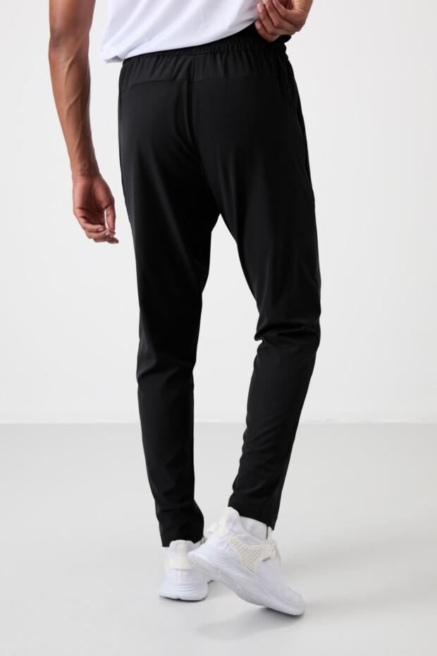 Siyah İnce Yumuşak Comfort Fit Erkek Eşofman Alt - 82119 - 5