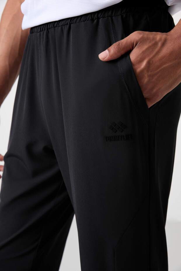 Siyah İnce Yumuşak Comfort Fit Erkek Eşofman Alt - 82119 - 6