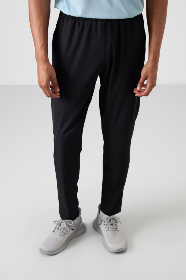 Siyah İnce Yumuşak Comfort Fit Erkek Eşofman Alt - 82120 - 4