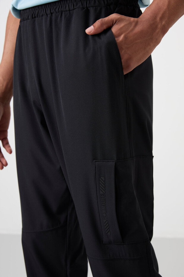 Siyah İnce Yumuşak Comfort Fit Erkek Eşofman Alt - 82120 - 3
