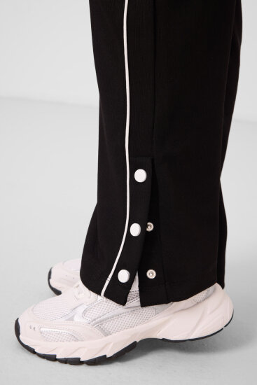 Siyah Geniş Paça Çıt Çıt Detaylı Kız Çocuk Palazzo Pantolon - 75199 - TOMMYLIFE (1)