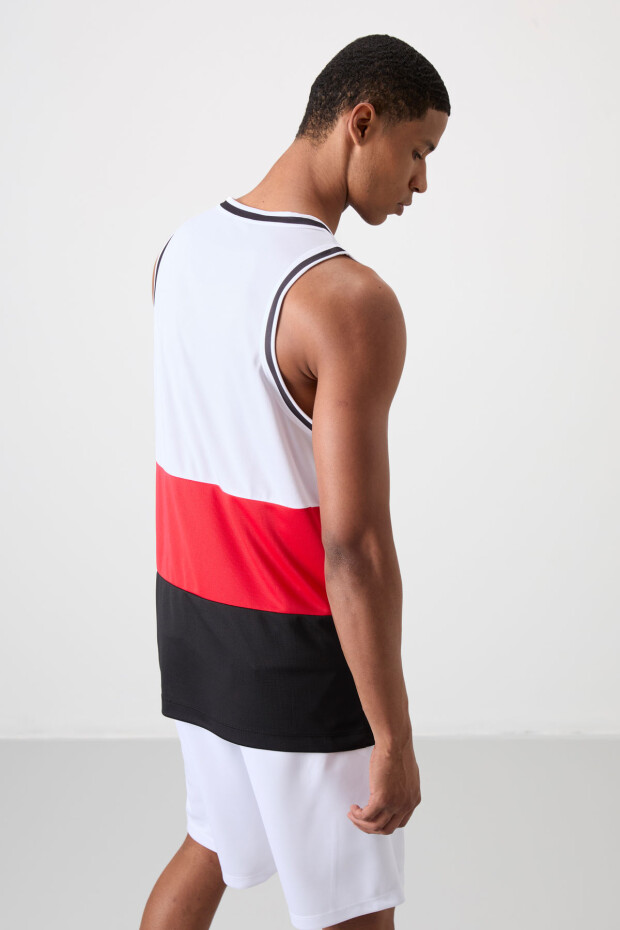 Siyah Nefes Alan Dokulu İnce Esnek Standart Fit Erkek Basketbol Atlet - 88395 - 8