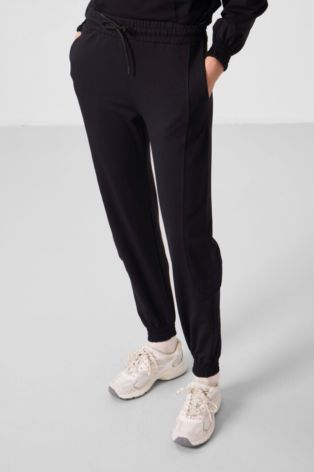 Siyah O Yaka Basic Oversize Kadın Eşofman Tunik Takım - 95347 - 6