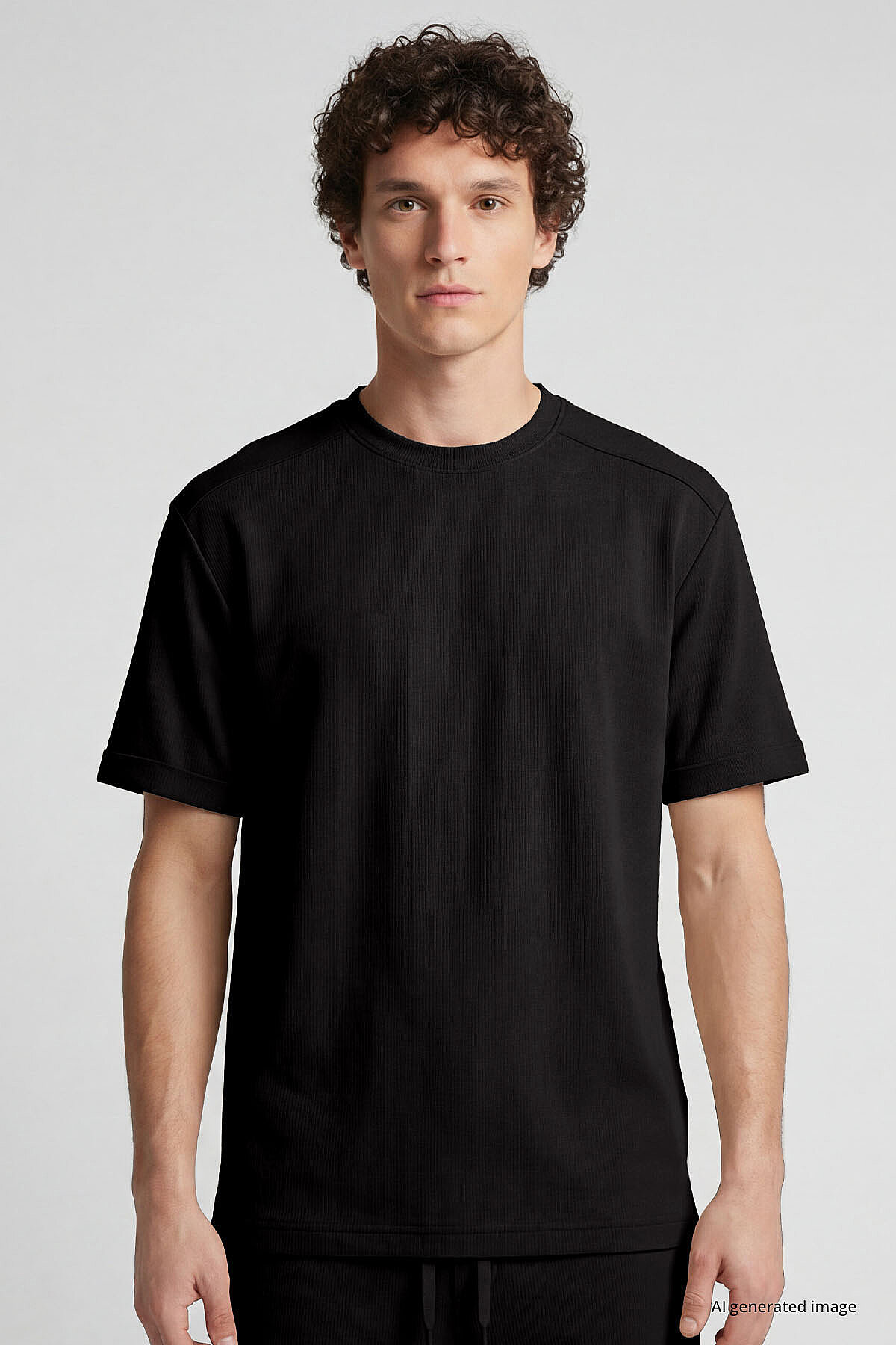Siyah Oversize Fit Yumuşak Dokulu Basic Erkek Şort Takım - 85274 - TOMMYLIFE (1)