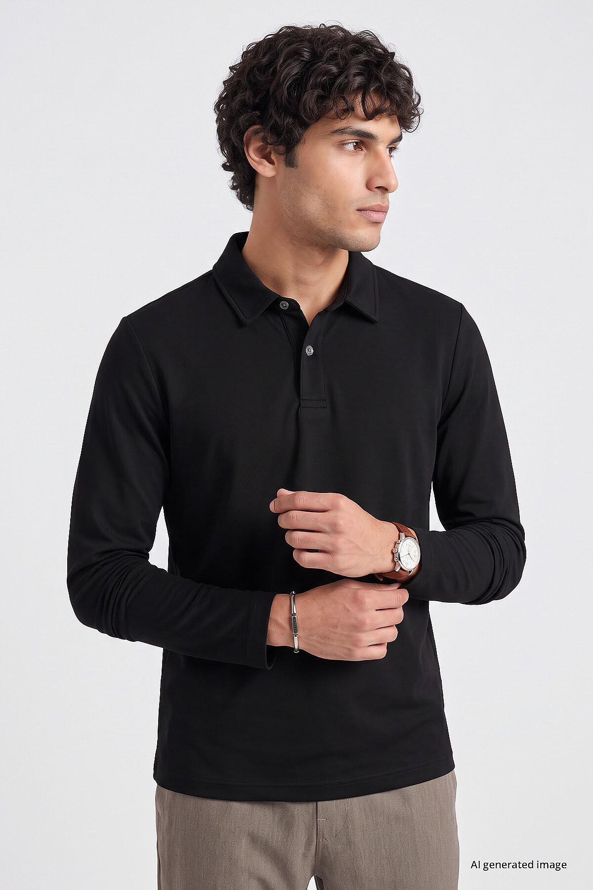 Siyah Rahat Form Basic Erkek Polo Yaka T-Shirt - 88512 - TOMMYLIFE (1)