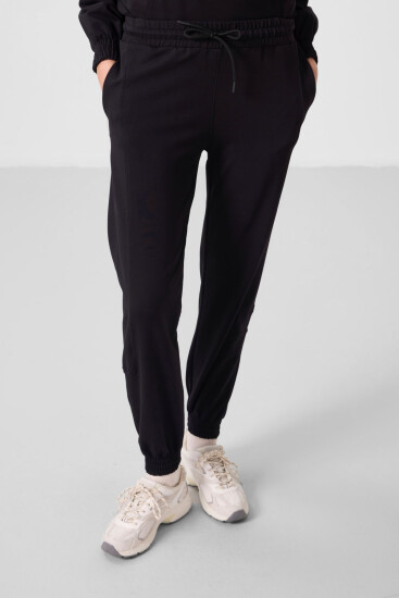 Siyah O Yaka Basic Oversize Kadın Eşofman Tunik Takım - 95347 - TOMMYLIFE (1)