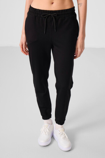 Siyah Dik Yaka Fermuarlı Rahat Form Kadın Eşofman Tunik Takım - 95345 - TOMMYLIFE (1)