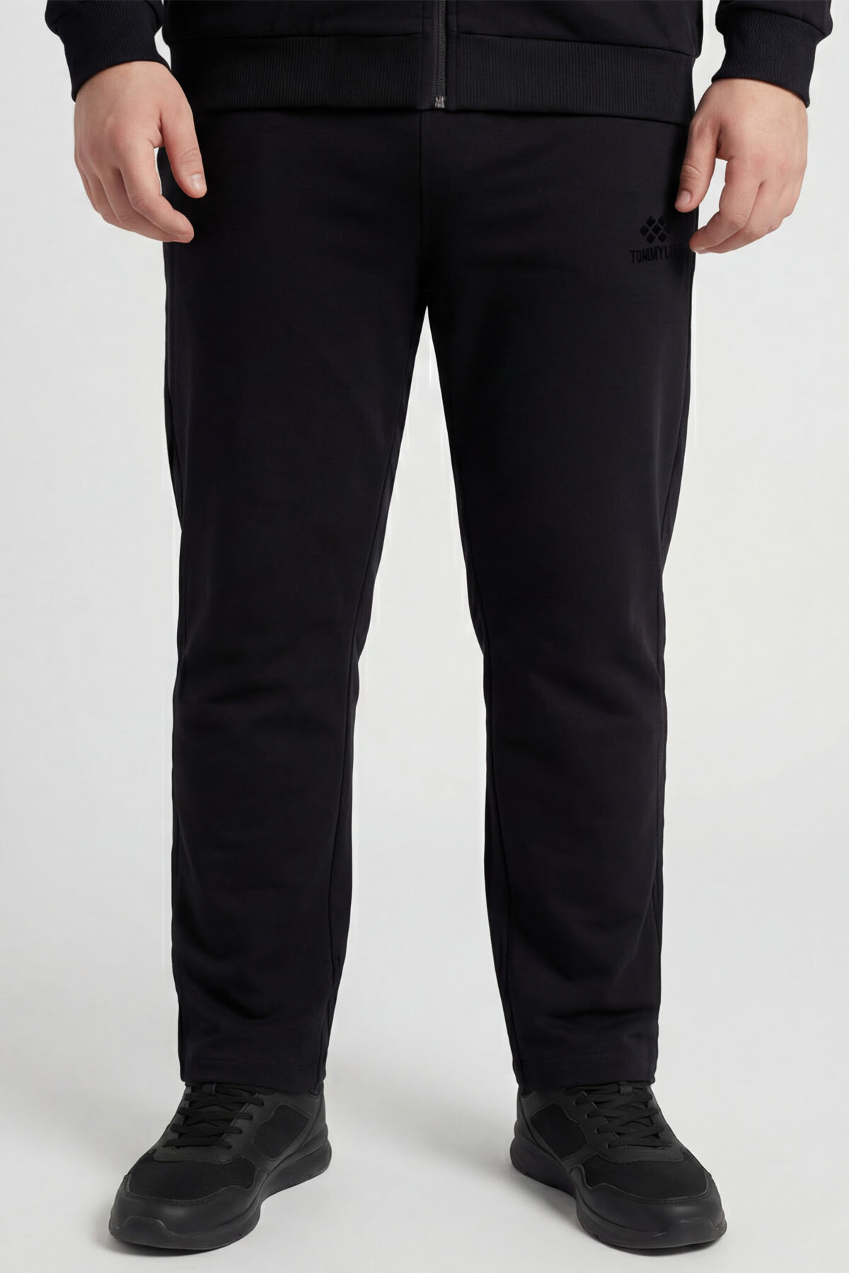 Siyah Dik Yaka Battal Büyük Beden Erkek Eşofman Takım - 85176 - TOMMYLIFE (1)