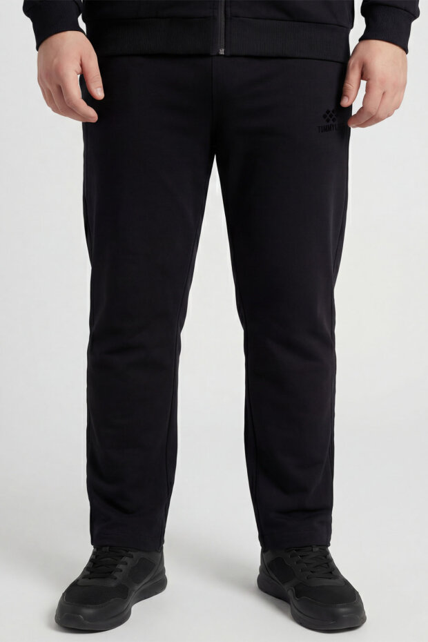 Siyah Dik Yaka Battal Büyük Beden Erkek Eşofman Takım - 85176 - 2