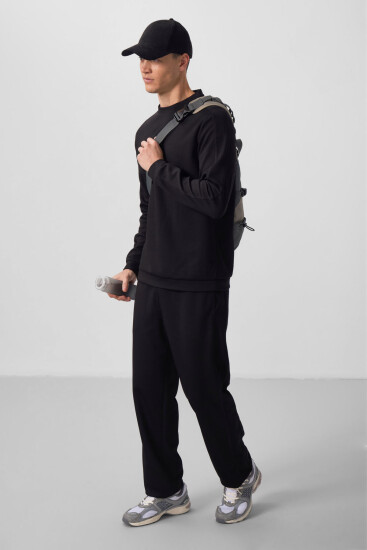 Siyah Yüzeyi Dokulu Oversize Erkek Eşofman Takım - 85275 - TOMMYLIFE