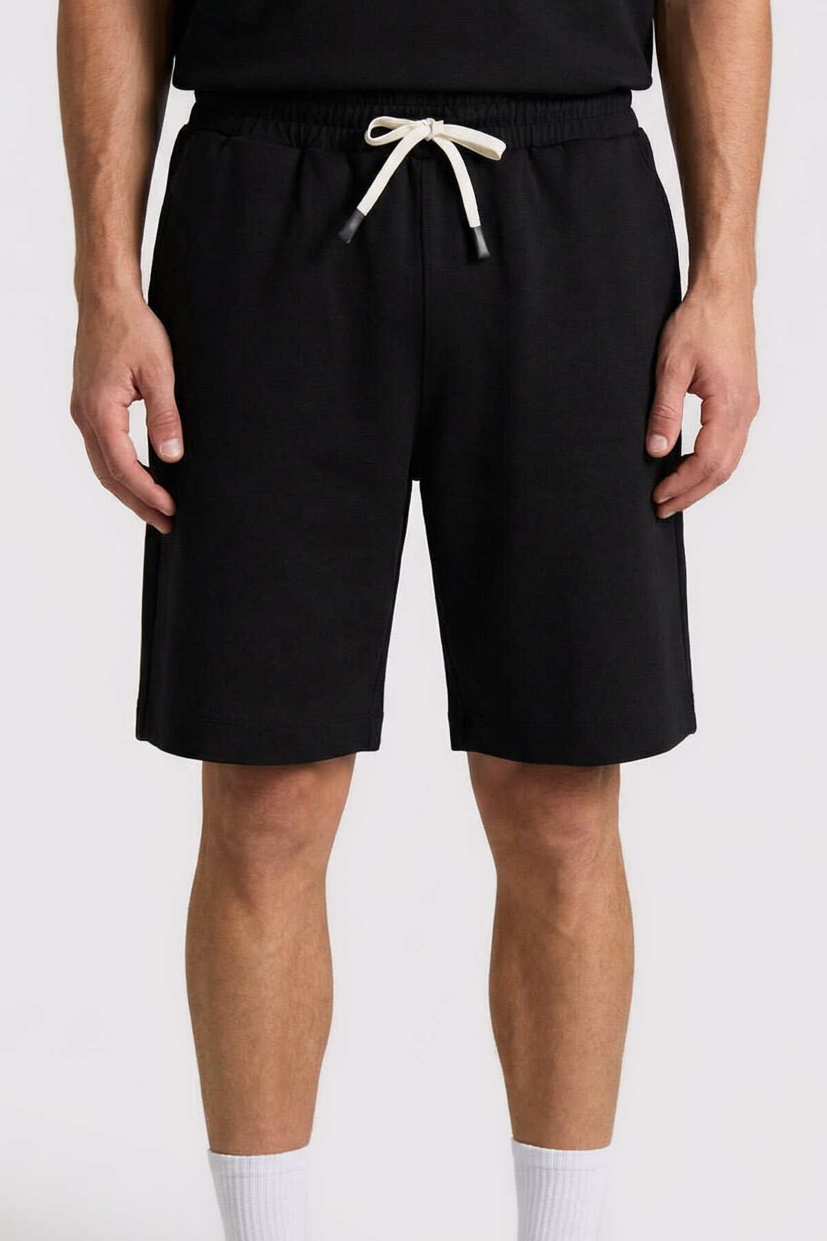 Siyah Oversize Fit Basic Erkek Şort Takım - 85292 - TOMMYLIFE (1)