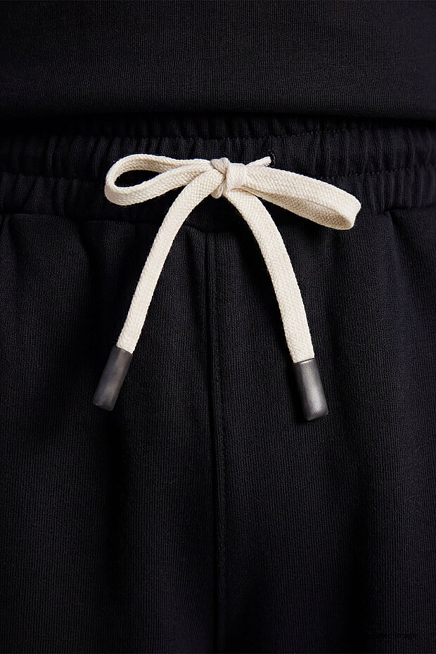 Siyah Oversize Fit Basic Erkek Şort Takım - 85292 - 5