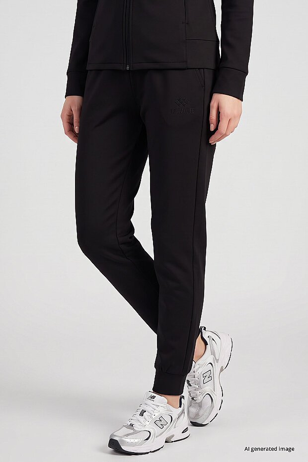Siyah Slim Fit Kadın Eşofman Takım - 95357 - 4