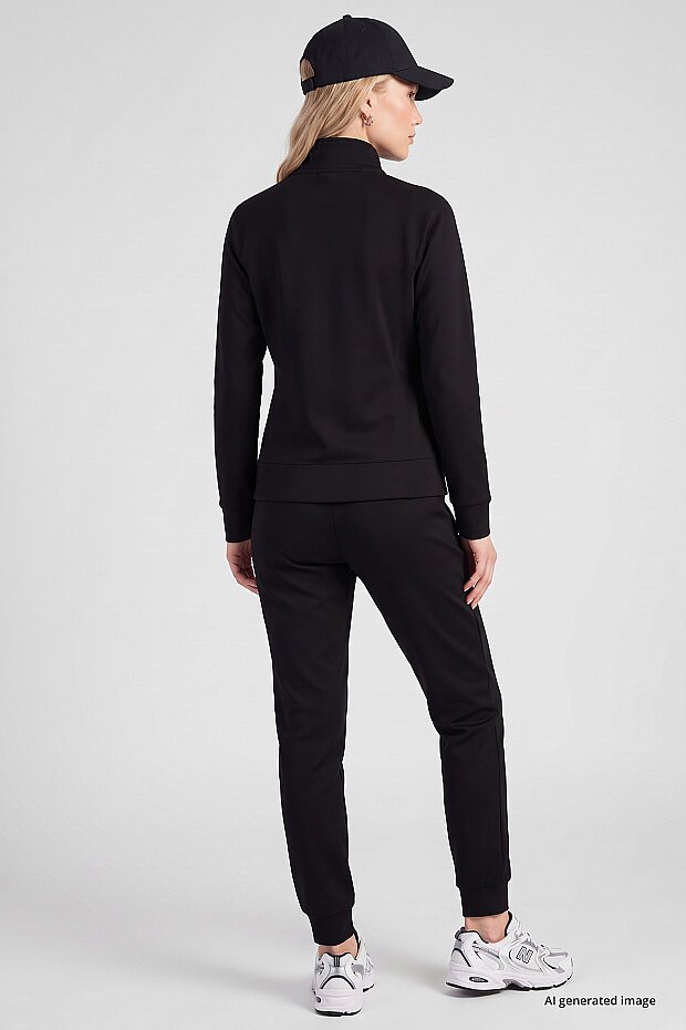 Siyah Slim Fit Kadın Eşofman Takım - 95357 - 5