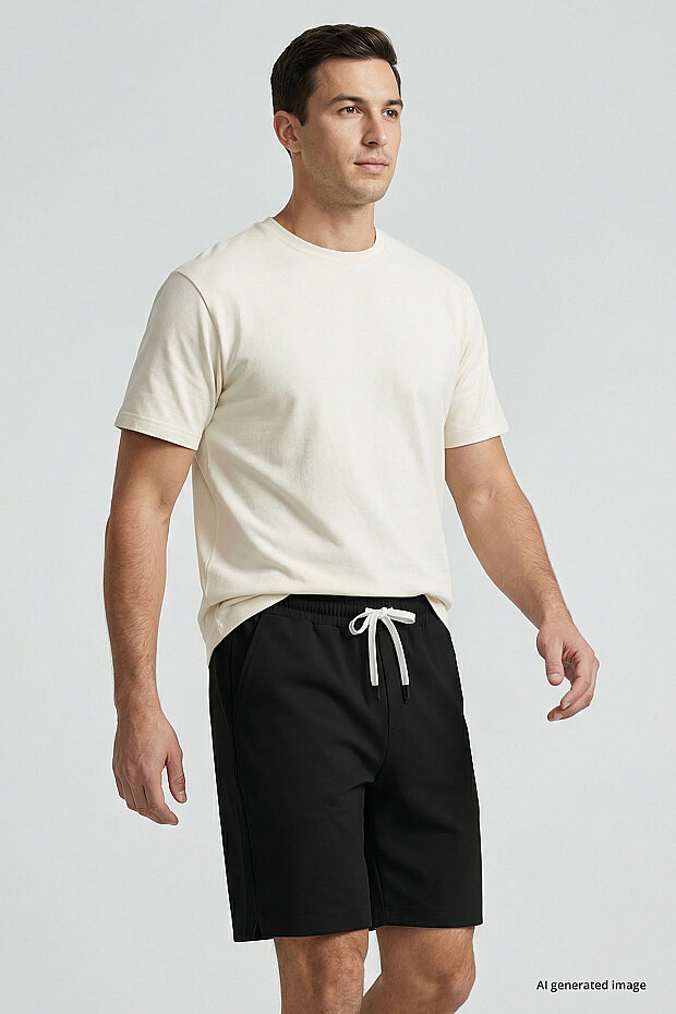 Siyah Standart Fit Basic Arka Cepli Erkek Şort - 81314 - 3
