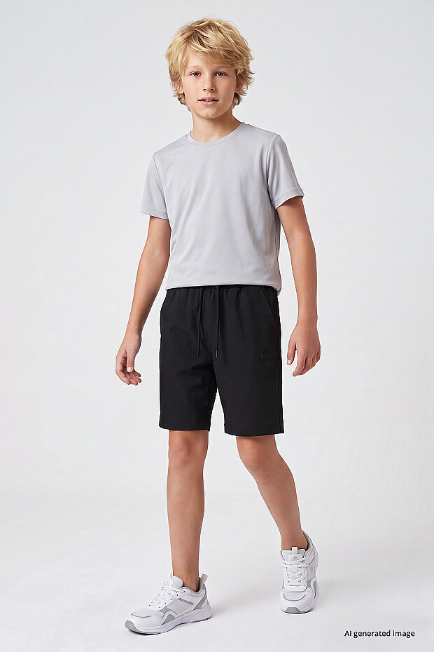 Siyah Standart Fit Basic Performans Erkek Çocuk Şort - 11303 - 3
