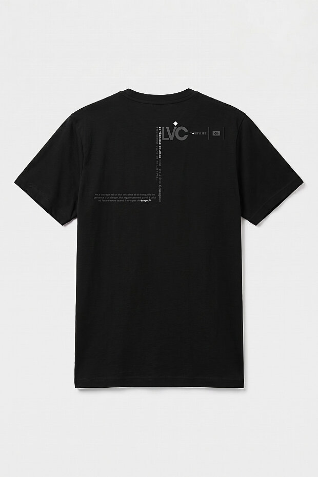 Siyah Standart Fit Baskılı Kısa Kollu Erkek T-Shirt - 88440 - 2
